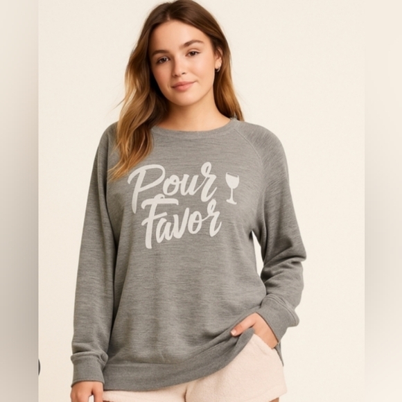 Wildfox Tops - WILDFOX "Pour Favor" Wine Glass Oversized Sweatshirt | M